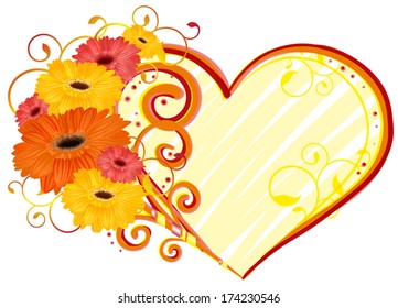 Love, heart of gerbera