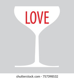 Love heart with Glass vector.