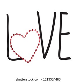 love heart glitter girl tee illustration art vector 