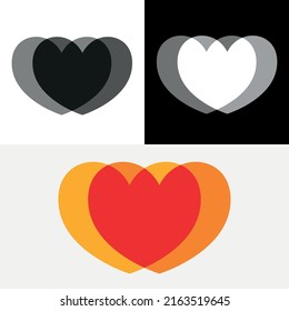 Logotipo de resumen gradiente de corazón de amor
