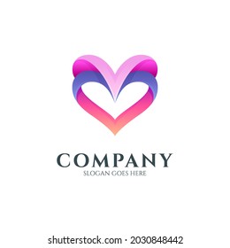 Logotipo de gradiente de amor o corazón