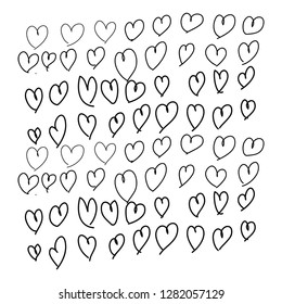 Love heart Hand drawing vector 