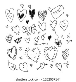 Love heart Hand drawing vector 