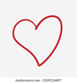 Love heart hand drawn doodle illustration icon red vector