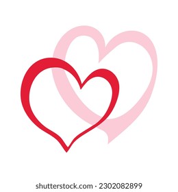 Love Heart Hand Drawn Element Illustration For Valentine's Day Decoration. 