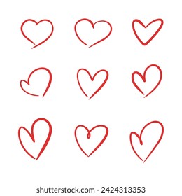 Love heart hand drawn vector illustration