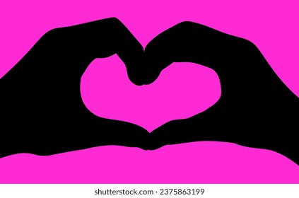 Love heart hands sign. Drawing of hands in the shape of a heart. Palms touching, gesturing, heart shape. Relationship. Love relationship. Couple in love.