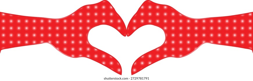 Love Heart Hands Vetor , Forma de Coração Vermelho , Símbolo de Amor, Gesto Romântico, Dia dos Namorados, Relacionamento, Cuidados de Saúde e Conceitos de Afeição  