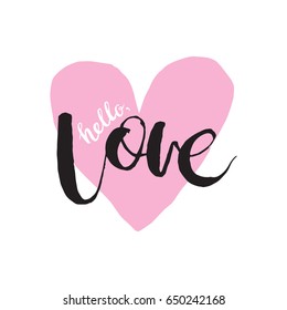 love heart hello lettering object