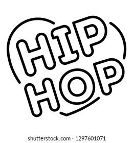 Love heart hip hop icon. Outline love heart hip hop vector icon for web design isolated on white background