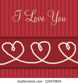 Love heart 'I love You' card in vector format.
