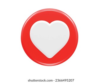 Love heart icon 3d rendering illustration element transparent
