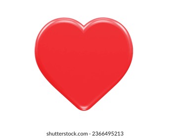 Love heart icon 3d rendering illustration element transparent