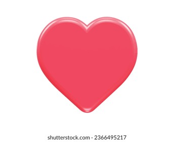 Love heart icon 3d rendering illustration element transparent