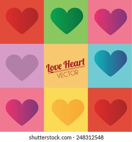 Love Heart icon with colorful background