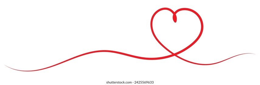  Icono del corazón del amor, dibujo continuo de una línea. Ilustración vectorial aislada sobre fondo transparente