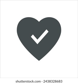 Love or heart icon design illustration flat style isolated on white background.