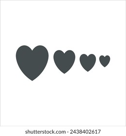 Love or heart icon design illustration flat style isolated on white background.