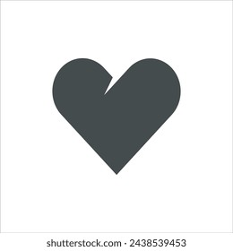 Love or heart icon design illustration flat style isolated on white background.