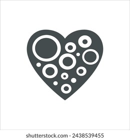 Love or heart icon design illustration flat style isolated on white background.