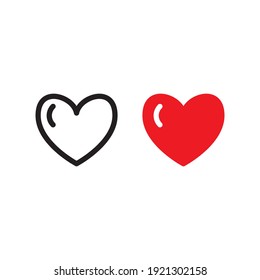 Love Heart Icon Design Vector Template Illustration