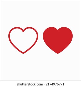 love heart icon illustration line art vector design