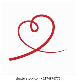 love heart icon illustration line art vector design