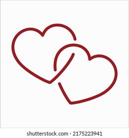 love heart icon illustration line art vector design