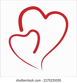 love heart icon illustration line art vector design