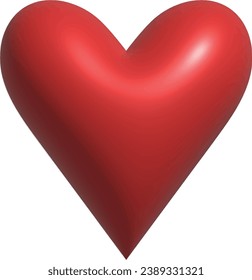 Love heart icon in inflated 3d style