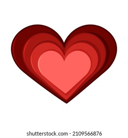 Love heart icon. Isolated on white background.