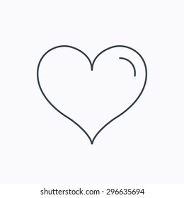 Love heart icon. Life sign. Linear outline icon on white background. Vector