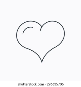Love heart icon. Life sign. Linear outline icon on white background. Vector
