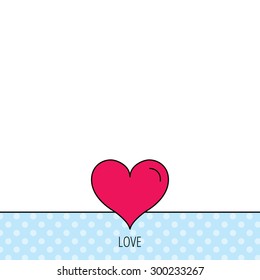 Love heart icon. Life sign. Circles seamless pattern. Background with red icon. Vector