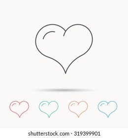 Love heart icon. Life sign. Linear icons on white background. Vector