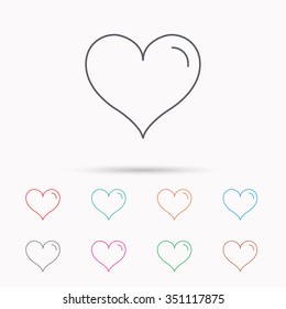 Love heart icon. Life sign. Linear icons on white background.