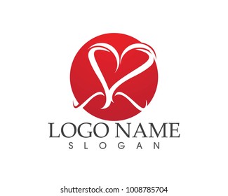 Love heart icon logo design