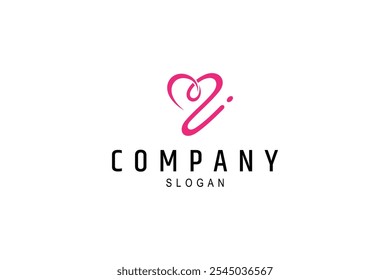 love heart icon logo with splash effect in flat design