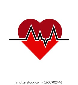 Love heart icon on a white background