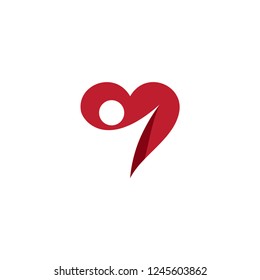 love heart icon people care and success symbol vector logo template