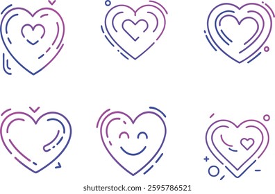LOVE, HEART ICON SET, ICON SET OF LOVE.