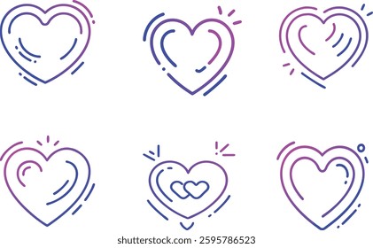LOVE, HEART ICON SET, ICON SET OF LOVE.