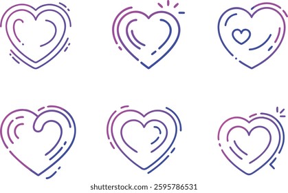 LOVE, HEART ICON SET, ICON SET OF LOVE.