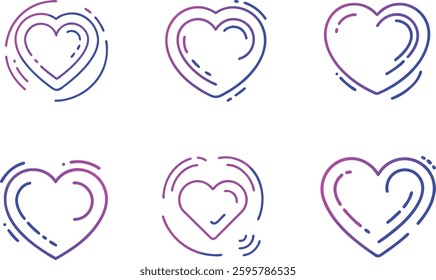 LOVE, HEART ICON SET, ICON SET OF LOVE.