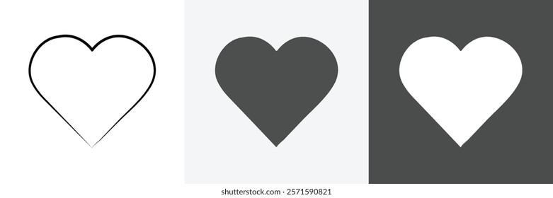 Love Heart icon set vector art