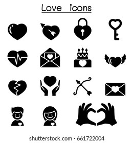 Love & Heart icon set vector illustration Graphic Design 