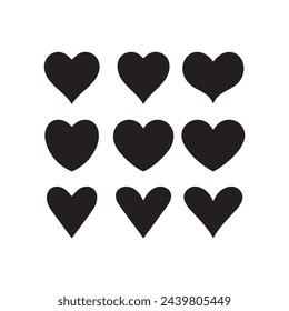 Love heart icon silhouette. Love heart icon vector illustration.