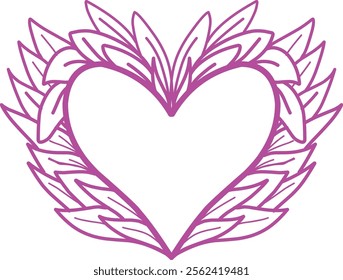 Love heart icon simple romance design