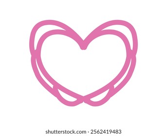 Love heart icon simple romance design