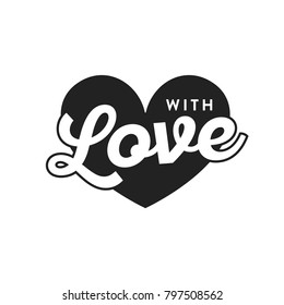 With Love Heart, Heart Icon, Valentine's Day Background, Heart Background, Romantic Card Print Out, Love Background Vector Text Background